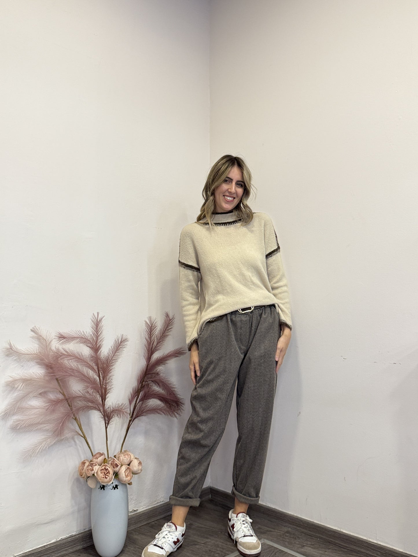 Pantaloni in panno ovetto