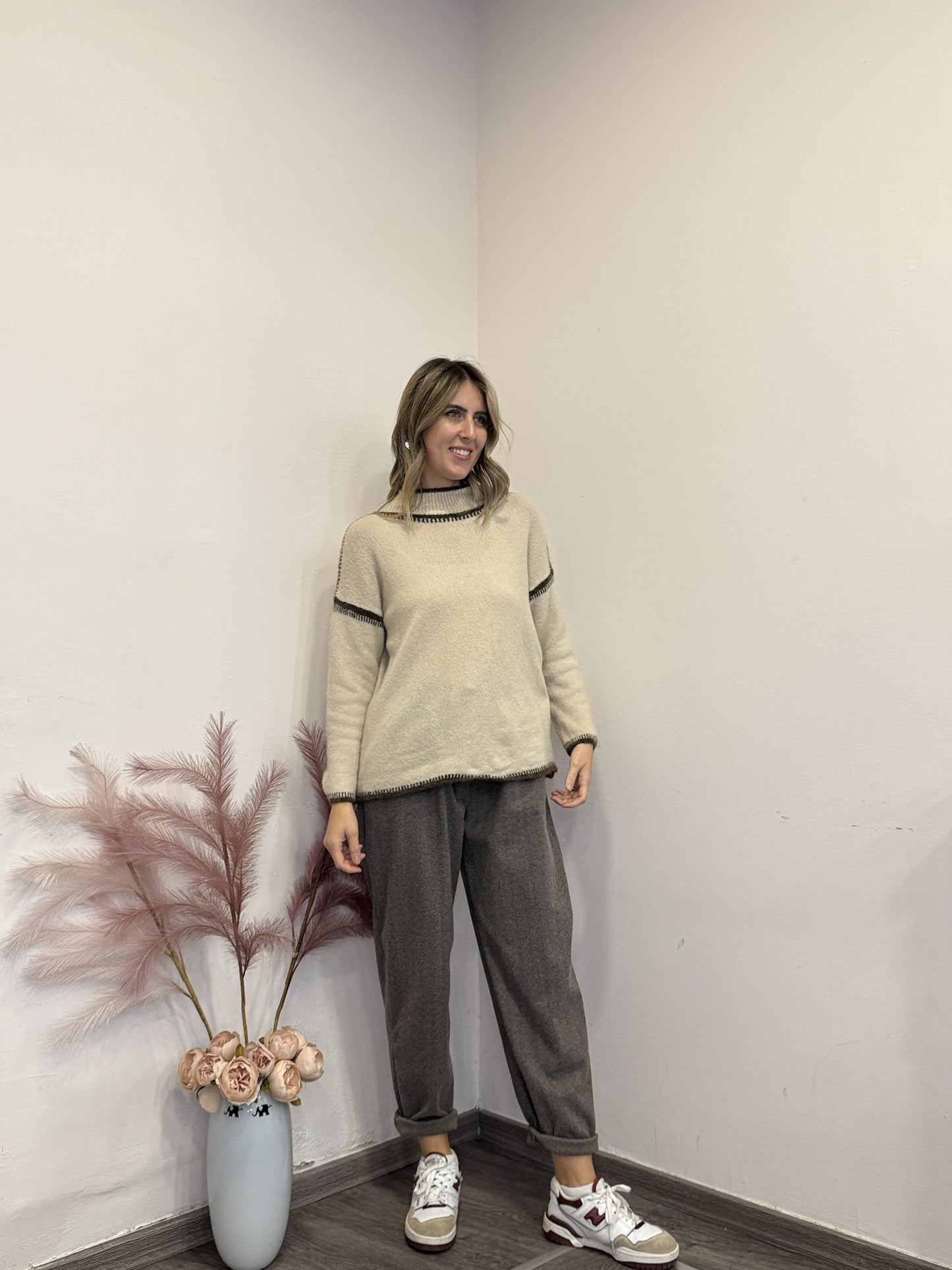 Pantaloni in panno ovetto