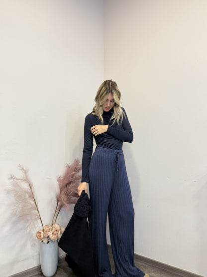 Pantaloni viscosa coste