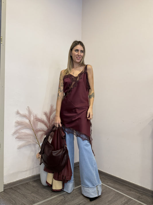 Sottoveste viral bordeaux