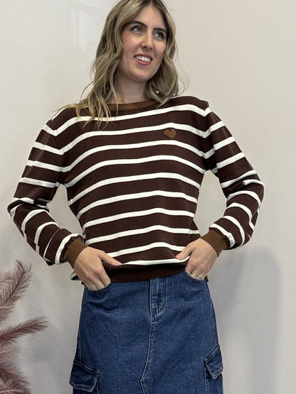 Maglione heart rigato