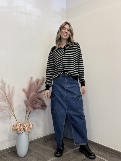 Maglione misto cashmere polo