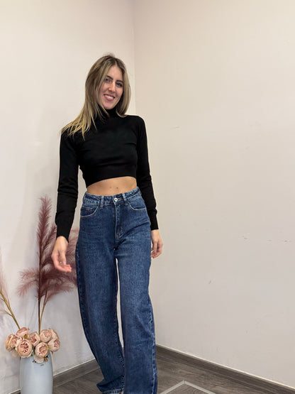 Maglione dolcevita crop