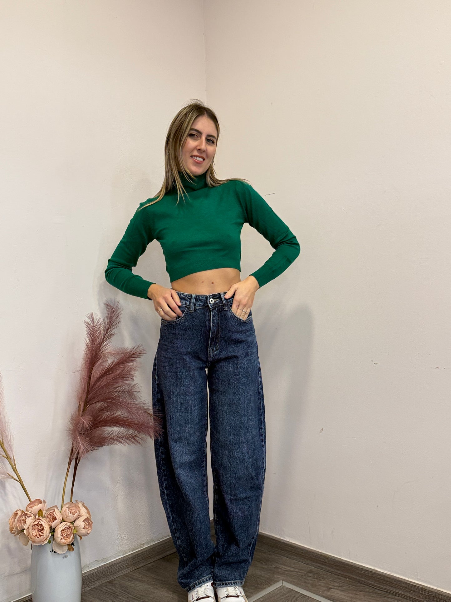 Maglione dolcevita crop