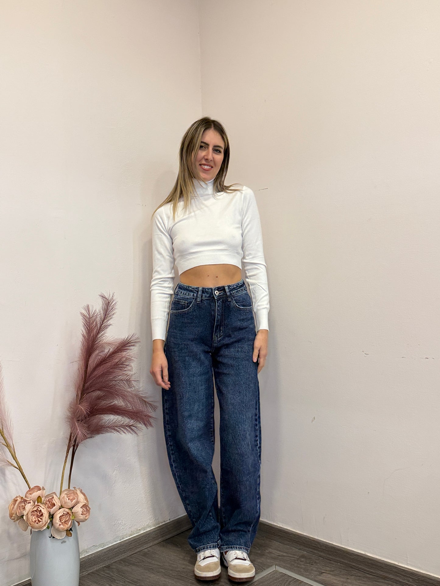 Maglione dolcevita crop