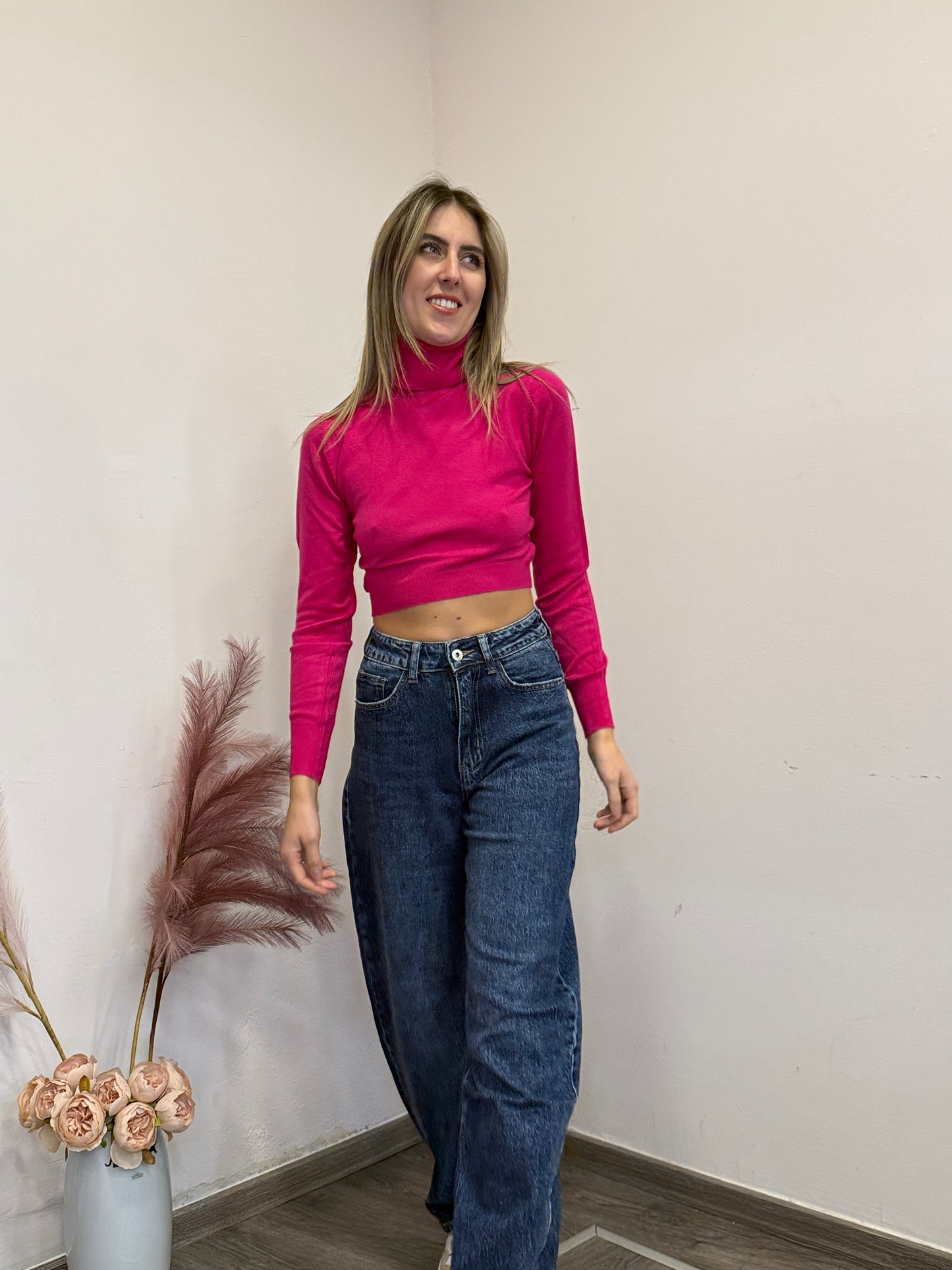 Maglione dolcevita crop