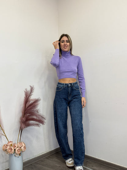 Maglione dolcevita crop