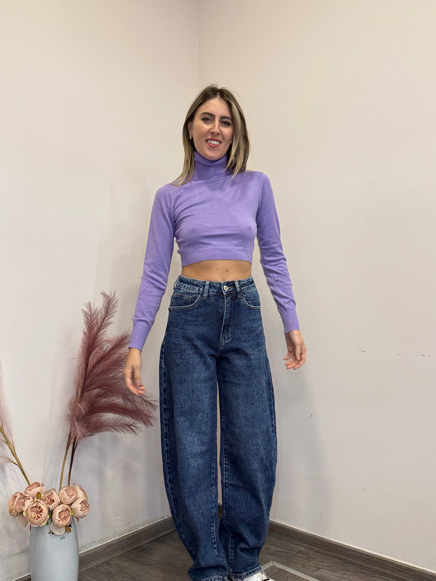 Maglione dolcevita crop