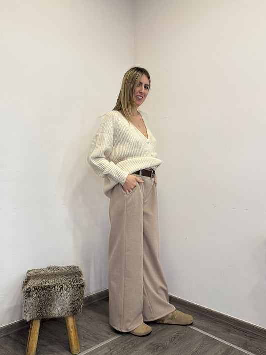 Pantaloni palazzo con cintura