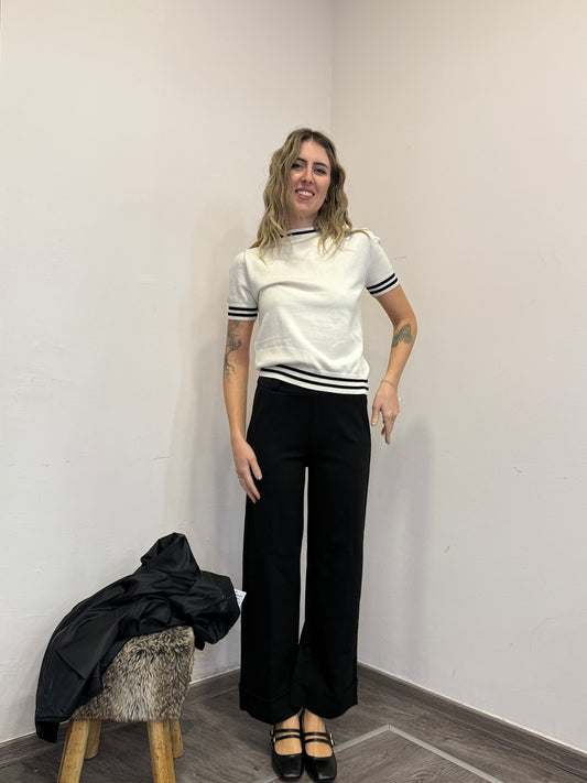 Maglioncino maniche corte bicolor