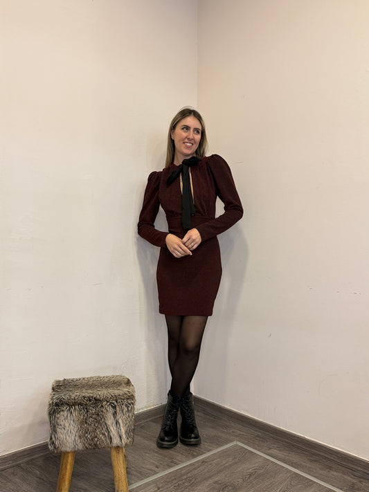 Abito lurex con fiocco