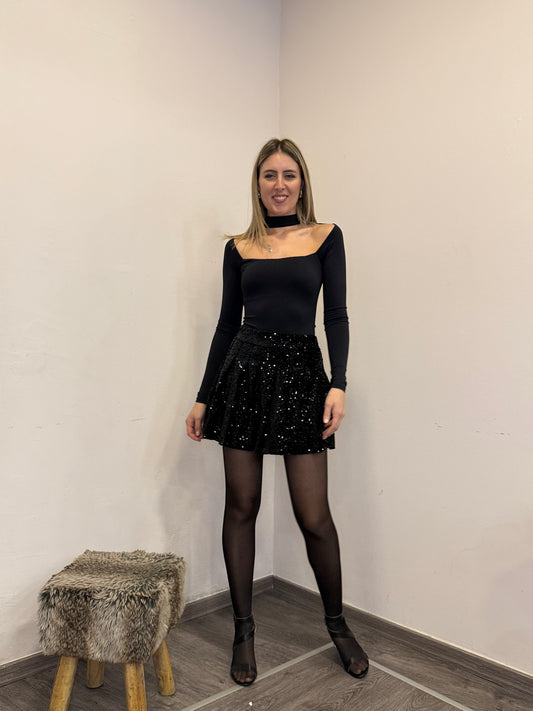 Body scollato nero