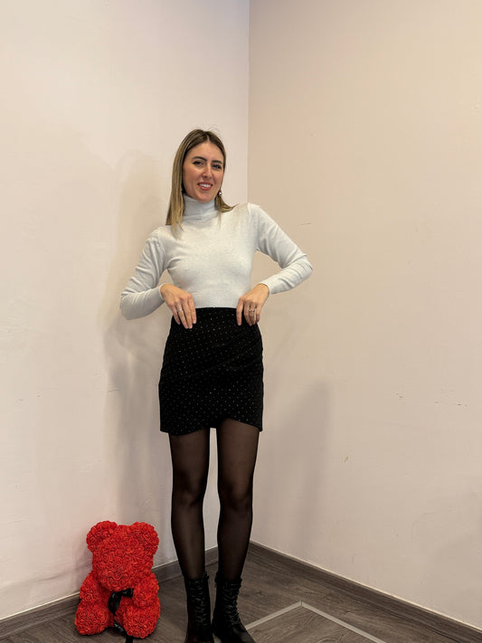 Gonna strass argento