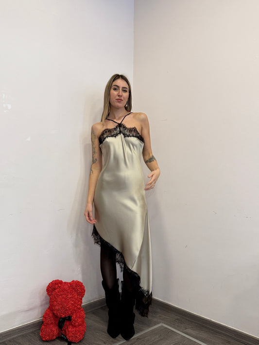 Silk dress bicolor