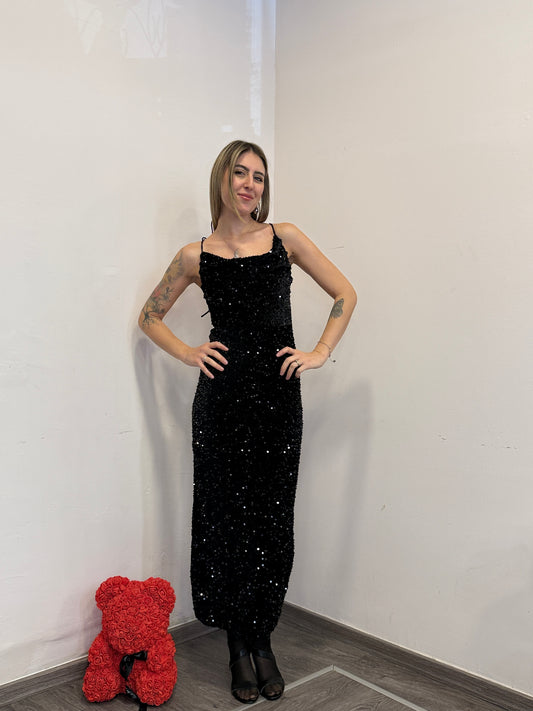 Abito lungo paillettes