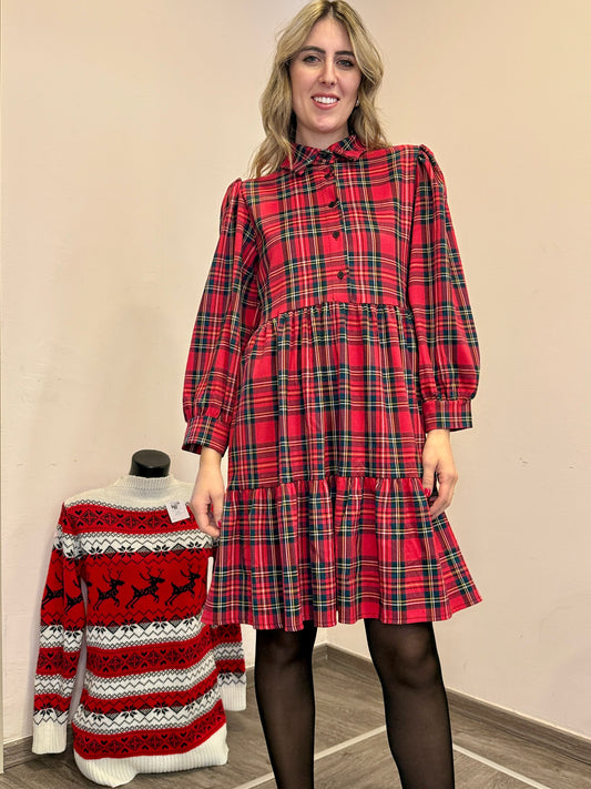 Abito chemisier tartan