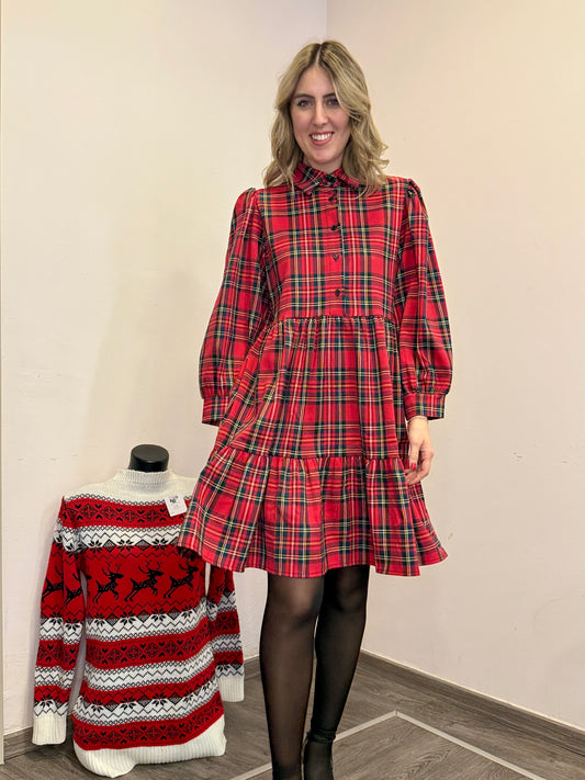 Abito chemisier tartan