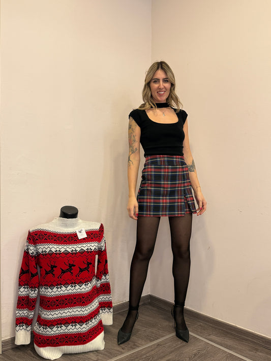 Gonna pantaloncino tartan g74