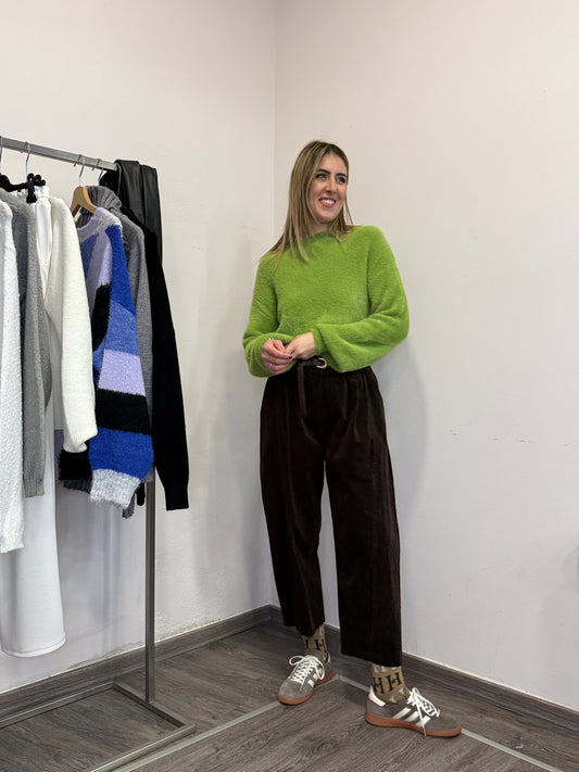 Maglione peluche girocollo