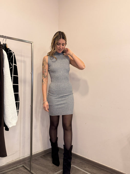 Abito in maglia costine