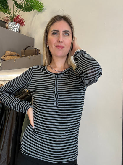 Maglia cashmere girocollo serafino grey