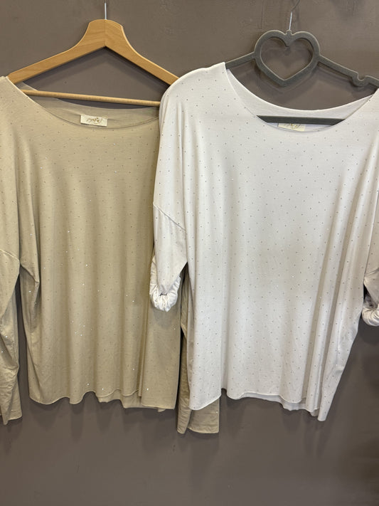 Maglia strass maniche lunghe