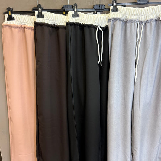 Pantaloni bicolor con coulisse