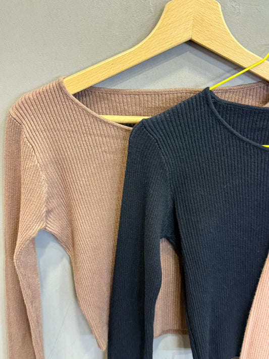 Maglioncino girocollo basic crop