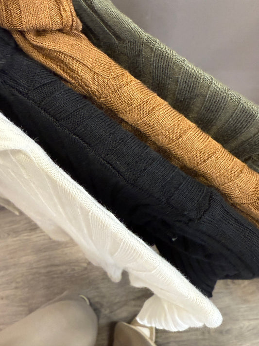 Maglione dolcevita coste