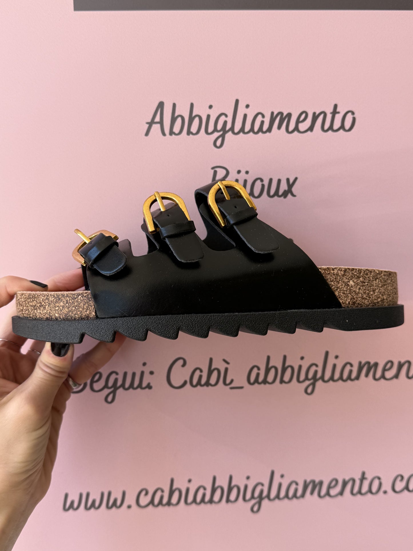 Ciabatta fibbie platform