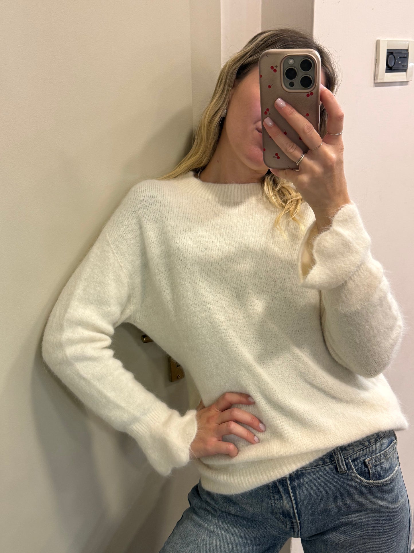 Maglione cashmere bianco