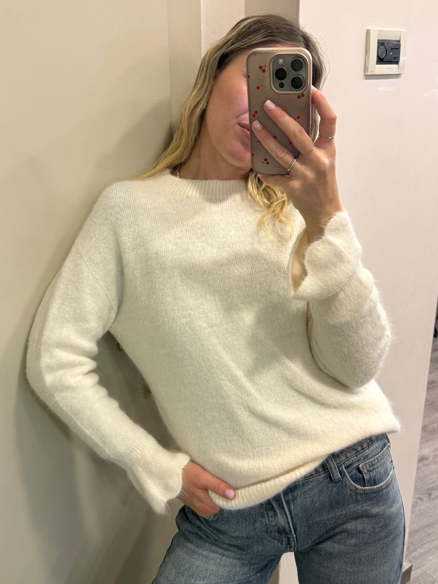 Maglione cashmere bianco