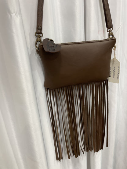Pochette frange vera pelle