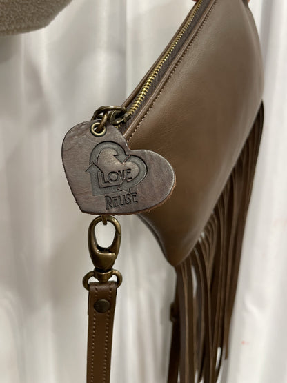 Pochette frange vera pelle