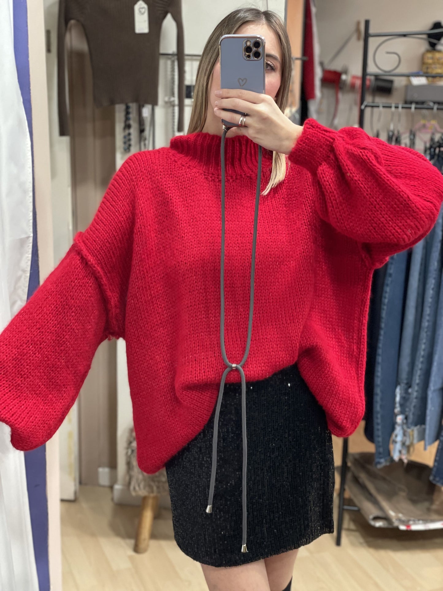 Maglione rosso lana